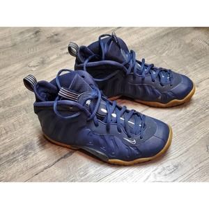 Nike Little Posite Foamposite GS Midnight Navy Blue Gum 644791-405 sz 6Y